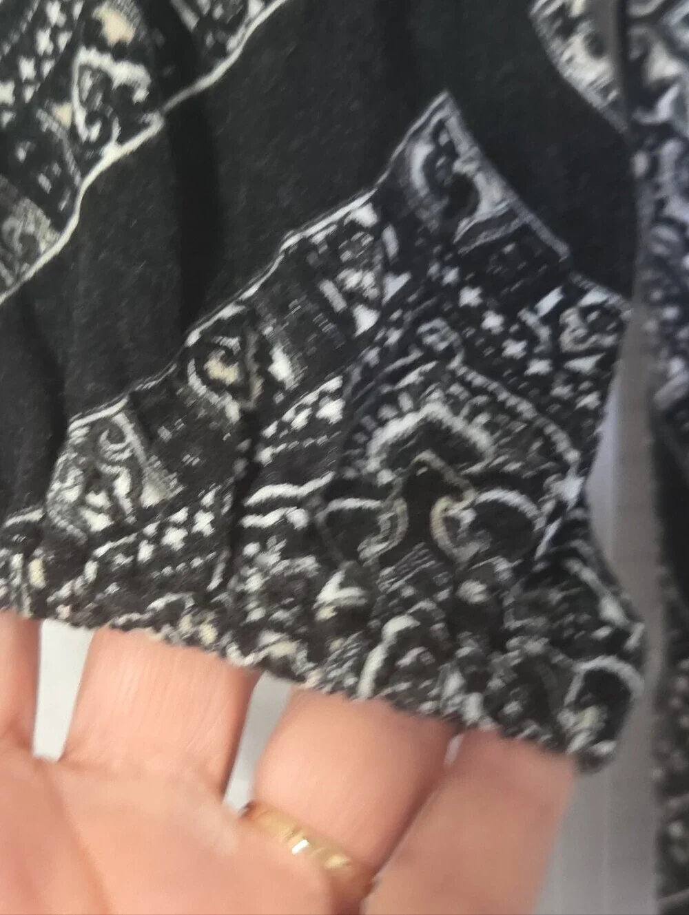 MICHAEL Michael Kors Black/White Print 3/4 Sleeve Pullover Shirt Top Size M